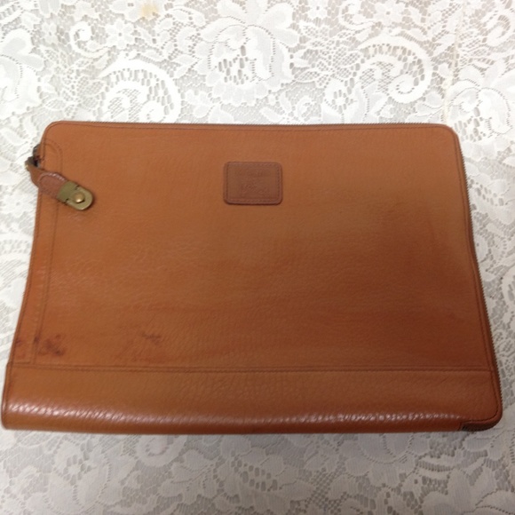 Authentic Burberrry, Tan-Brown Leather Briefcase - Picture 1 of 7